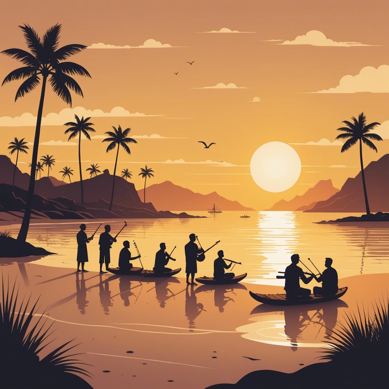 An immersive instrumental track featuring a seamless blend of global ethnic instruments and rhythms evoking a serene sunset around the world. Ideal for reflective moments or cultural showcases.