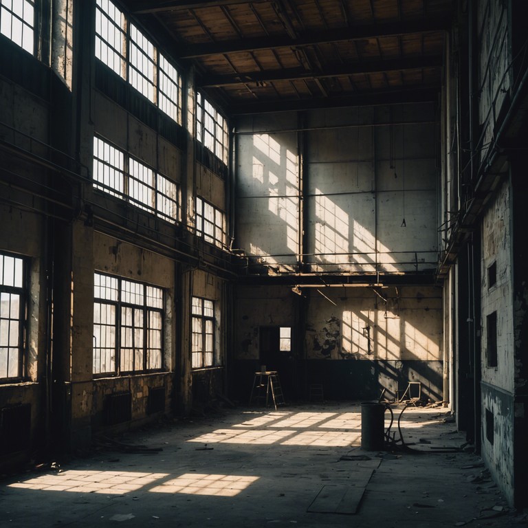 A haunting blend of dark ambient sounds fused with industrial beats, creating a deeply unsettling atmosphere. This track leverages the stark contrast between the organic tones of a violin and the harsh mechanical sounds of industrial percussion, crafting a soundscape that feels like stalking through an abandonned, eerie factory at dusk.