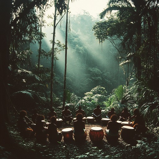 This exhilarating track combines the raw power of tribal drumming with contemporary stomp rhythms, creating a high energy, heart pounding experience. The driving force of the drum ensemble propels listeners into a world of primal beats and modern intensity. Echoes of ancient rituals blend seamlessly with sharp, syncopated accents, crafting an immersive, rhythm centric journey.