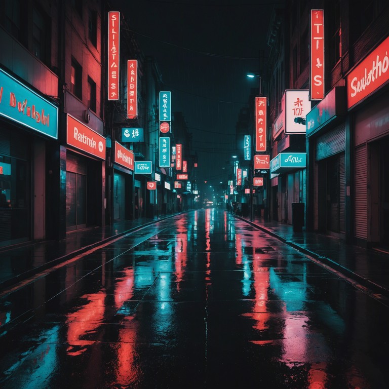 An evocative track that blends the nighttime cityscape sounds with rhythmic deep house elements. The music captures the essence of wandering through glowing neon lit streets, reflected in puddles after a light drizzle. Harmonious synthesizer pads merge with urban environmental noises to create a soundscape that feels both intimate and expansive, evoking a sense of solitude amidst the city's hustle.