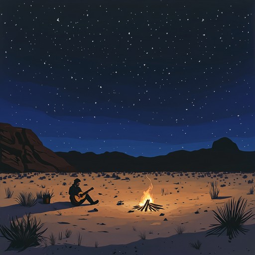 A gentle instrumental piece capturing the tranquility of a desert night, with soft guitar harmonies echoing under the infinite expanse of stars, evoking a sense of peace and calmness.