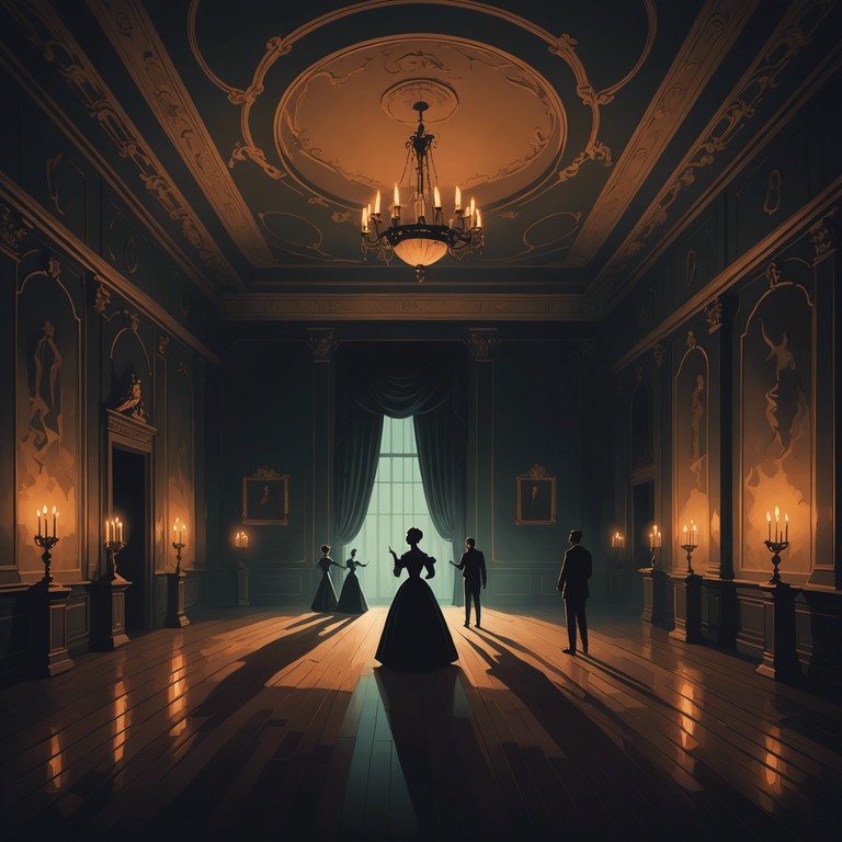 In this instrumental piece, the music creates a vivid atmosphere reminiscent of a shadow filled ballroom in an ancient, dimly lit castle. A single harpsichord plays a complicated, haunting melody, reflecting the eeriness of baroque aesthetics combined with a sense of impending doom.