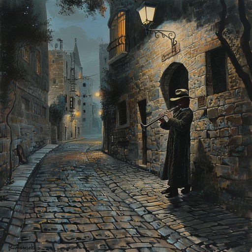 Imagine a narrow, cobblestone street in an old jewish quarter. The air is thick with history and emotion as a lone clarinet player pours his heart out into his instrument. The melody is haunting yet vibrant, telling stories of both joy and sorrow. The rhythm picks up, pulling invisible dancers into a frenetic, emotionally charged waltz that ebbs and flows, mirroring the complexities of life itself.