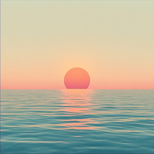 A calming blend of minimalistic tones designed to evoke the tranquility of a serene sunset, utilizing soft, steady beats and subtle electronic textures to create a peaceful auditory environment.