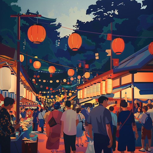 This track captures the essence of a vibrant summer festival in japan, with its energetic and upbeat melody. The playful synthesized beats capture the carefree spirit of youth, while the intricate electronic harmonies mimic the colorful and bustling atmosphere of a bustling summer fair. Perfect for creating a lively and festive mood.