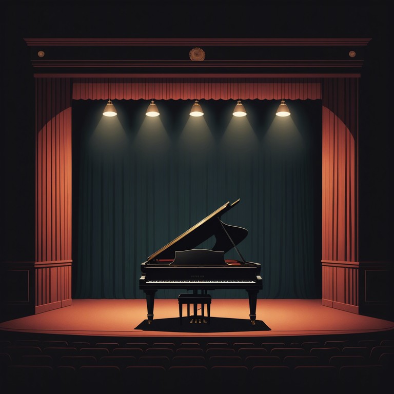 This track offers a calming journey into a theatrical ambiance accentuated with slow, melodious piano sounds that evoke a serene, storytelling mood. Each note is crafted to transport the listener into a peaceful yet slightly dramatic narrative, ideal for reflective moments or as a background score for contemplative scenes in films and plays.