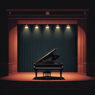 elegant piano melodies weaving through theatrical ambiance