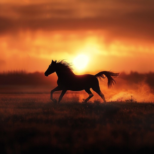 Combining aggressive guitar riffs with traditional sertanejo rhythms, this instrumental track drives a high energy, forceful beat. It uses a mix of rapid strumming, powerful beats, and dynamic shifts to evoke the relentless spirit of a wild horse galloping through the brazilian countryside