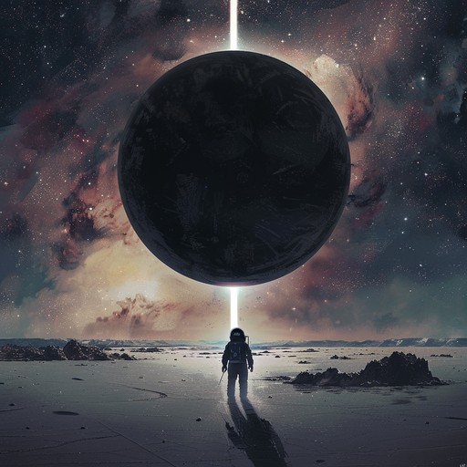 Imagine drifting endlessly through the vacuous expanses of space, surrounded by celestial bodies and the profound silence of the cosmos. This track emulates the vast, empty yet awe-inspiring nature of space through minimalistic sounds and eerie silences.