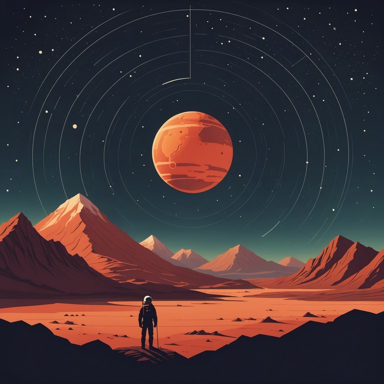 Imagine standing on the desolate, red landscape of mars as the two moons appear in the sky, casting an ethereal glow on the rocky terrain. The music features a spacious, reverberated hang drum that weaves between alien like ambience and low frequencies, creating a sense of bewildering solitude and expansive mystery.