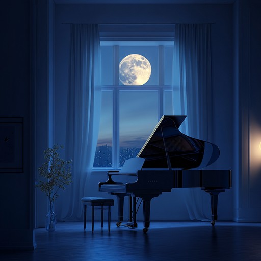 In a tranquil room lit by moonlight, soft melodies emerge gently like whispers on velvet, evoking a sense of calm and introspective solitude. The music flows seamlessly like the quiet night air, inviting listeners to a world of peace and stillness. It's a composition that gradually unfolds, gently engaging with deep, soothing vibes perfect for late night reflection or early morning calm.