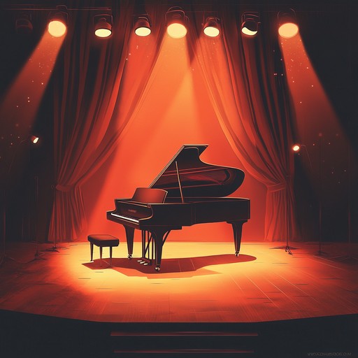 An instrumental cabaret piece that showcases bold and rhythmic piano melodies, capturing the lively and theatrical atmosphere of a vintage cabaret performance. The music is energetic and playful, with dramatic flourishes that draw the listener into a vibrant world of stage lights and showmanship.