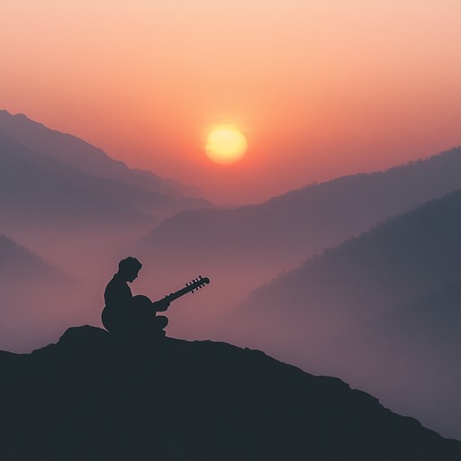 An instrumental piece that combines the ethereal sounds of the sitar with ambient soundscapes, creating a soothing and meditative experience reminiscent of serene landscapes and quiet introspection.