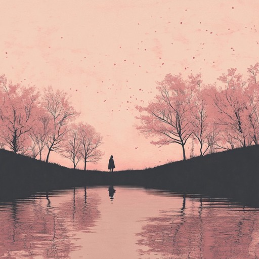 A soothing instrumental blending traditional japanese instruments with modern ambient textures, embodying serene moments under sakura skies in an anime realm.