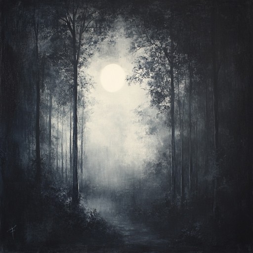 Experience the serene yet haunting atmosphere of a dark forest under the moonlight with delicate, fingerpicked guitar melodies. This tender dark folk piece conveys a sense of mystery and melancholy, intertwining subtle harmonics with deeply emotive undertones, ideal for introspective moments.