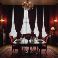 intimate gathering in dusky antique room