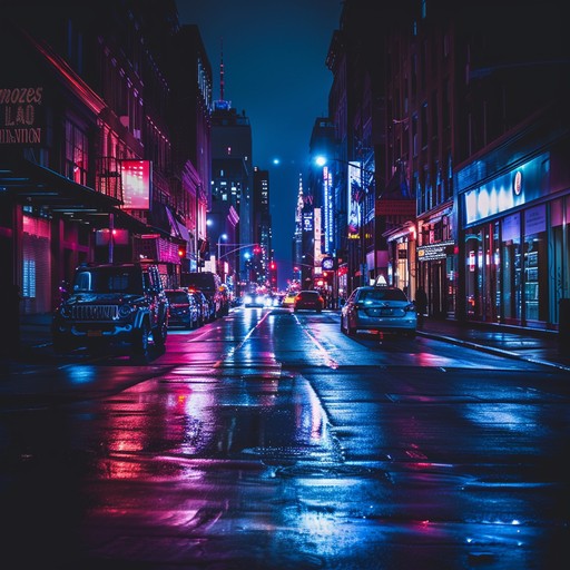 Craft a track with gritty synths, driving beats, and urban atmospheres, reminiscent of the neon soaked city streets in the 1980s. The melody should evoke a sense of nostalgia and a raw, unpolished urban grit