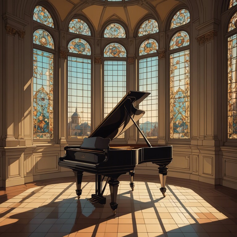 This piece evokes the solitude of wandering through an ancient, dimly lit baroque palace, where each step tells a story of ages past. The minimalist use of a harpsichord underscores a sense of lonely contemplation, imbuing the atmosphere with a ghostly, yet elegant, presence.