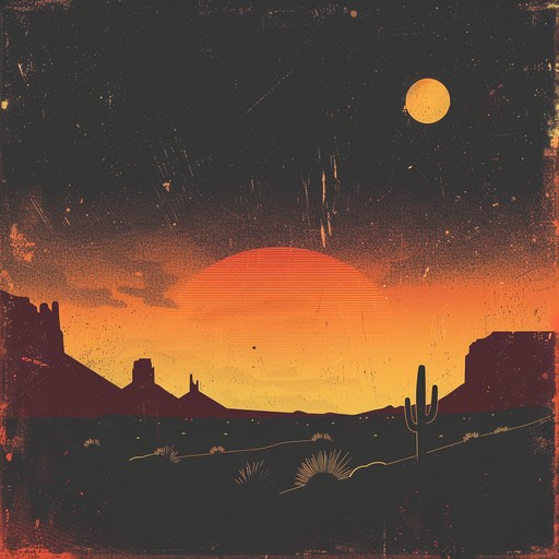 This track evokes a serene sunset in the vast american west, with smooth flowing melodies that mirror the calm yet majestic atmosphere of the desert landscape. A lonesome harmonica carries the tune, weaving through the stillness of the evening.