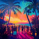 thumping beats capturing tropical sunset beach party vibes.