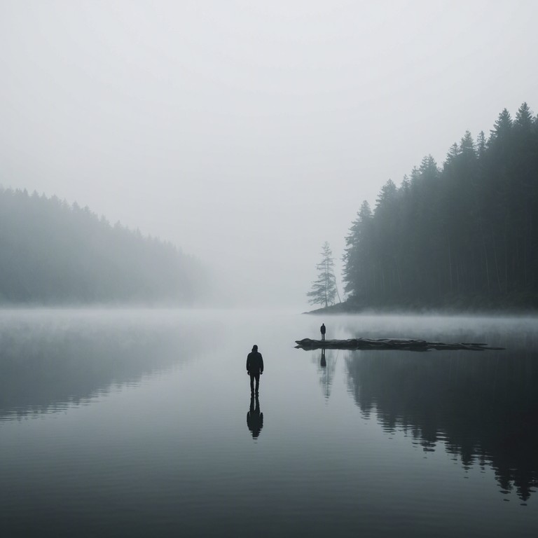 This composition utilizes the sweeping, resonant tones of a full orchestra to paint an auditory landscape of still, reflective waters under a dim, overcast sky. The music is designed to evoke feelings of solitude and introspection, as if one is pondering over the quiet ripples in a secluded lake at dusk. It employs minimalistic yet powerful orchestral phrasing to create a sense of deep emotional resonance and transient beauty.