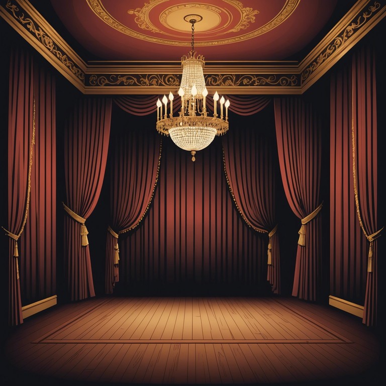 A tense and eerie track set in an abandoned cabaret theater, where ghostly whispers and soft, unsettling instrumental sounds create an atmosphere of suspense and dread. The piece captures the essence of a bygone era, filled with dim lights and faded glory, now home to tales whispered behind thick velvet curtains.