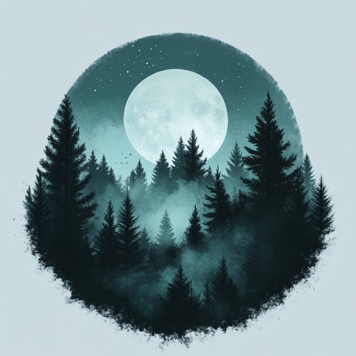 A gentle ambient piece that uses soothing tones and subtle harmonies to create an atmosphere of peace and quiet, reminiscent of walking through a silent forest under moonlight.
