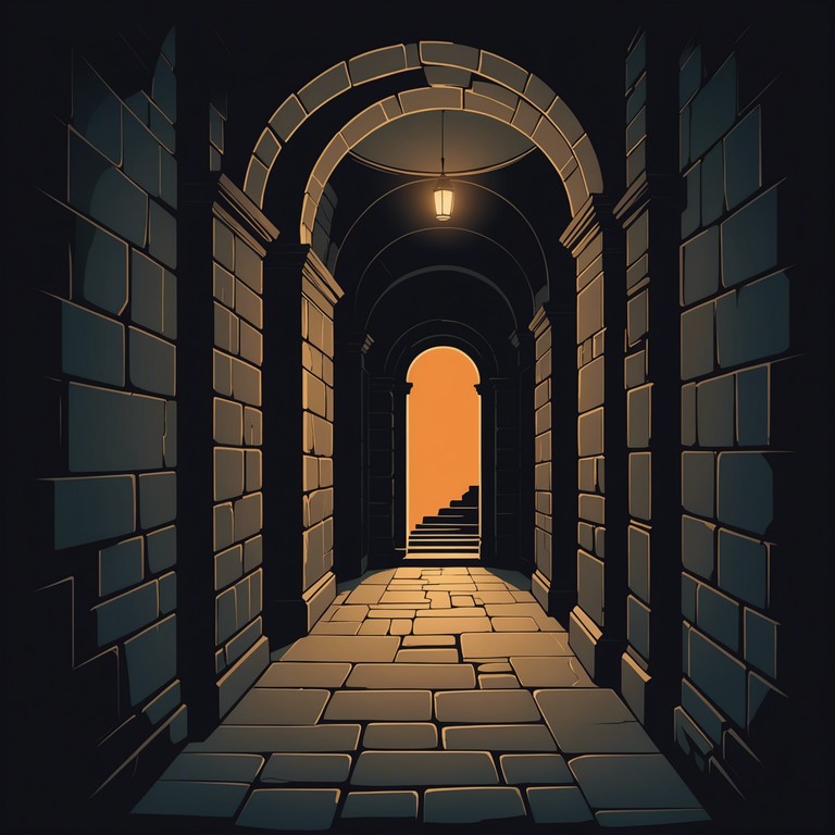 This classical piece, designed to evoke the ambience of ancient, unspoken secrets hidden within stone walls, uses a minimalist approach with a tense, suspense filled undertone. The echoing melodies mimic whispers and footsteps in an empty hall. It's ideal for generating a mood of suspense and intrigue.