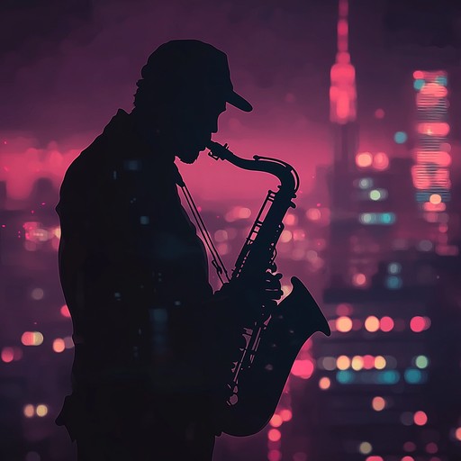 Immerse yourself in a lively track blending soulful saxophone riffs with modern electronic rhythms, evoking the nightlife energy of neon lit streets.