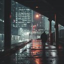 a minimalist urban nighttime journey