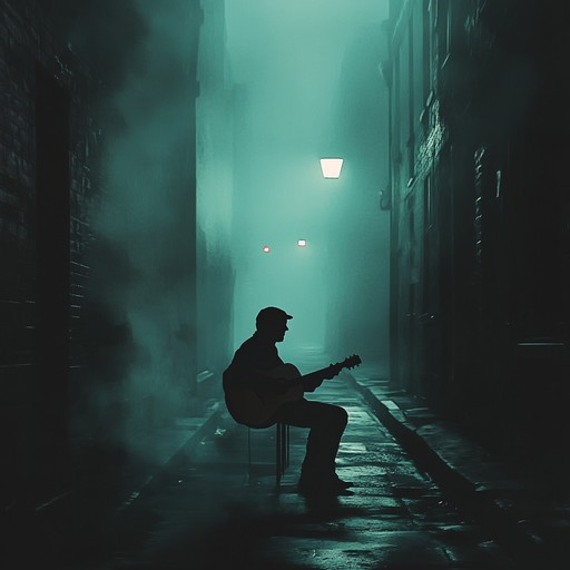 An instrumental piece featuring a haunting yet expressive guitar melody that evokes the essence of midnight encounters. The soundscape combines elements of traditional blues with an ambient, suspenseful atmosphere, creating a tense, intriguing mood.