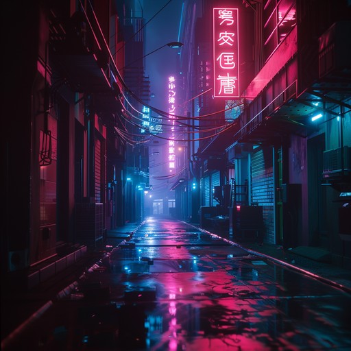 Immerse in a cyberpunk journey through a neon lit cityscape, where haunting echoes reverberate through the dark alleys and high tech labyrinths. Synth pads and distorted leads create an eerie ambiance, perfectly capturing the essence of a dystopian future.