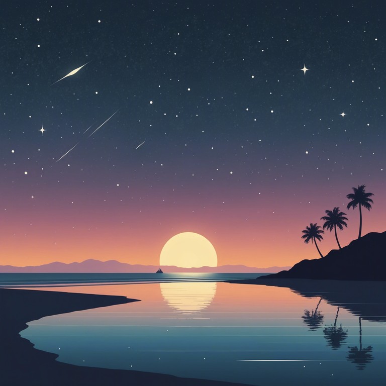 Imagine a quiet evening where the horizon meets the night sky, punctuated by the soulful, subdued beats of a lone synthesizer. As the stars blink overhead, the surreal soundscapes drawn by the music echo the whispers of the universe, cocooning the listener in a blanket of tranquility. This piece is perfect for late night introspection or winding down after a long day.