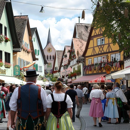 A light hearted, whimsical track capturing the joy of a bavarian village fair. Featuring playful accordion melodies, jaunty rhythms, and a vibrant atmosphere reminiscent of an alpine festivity.