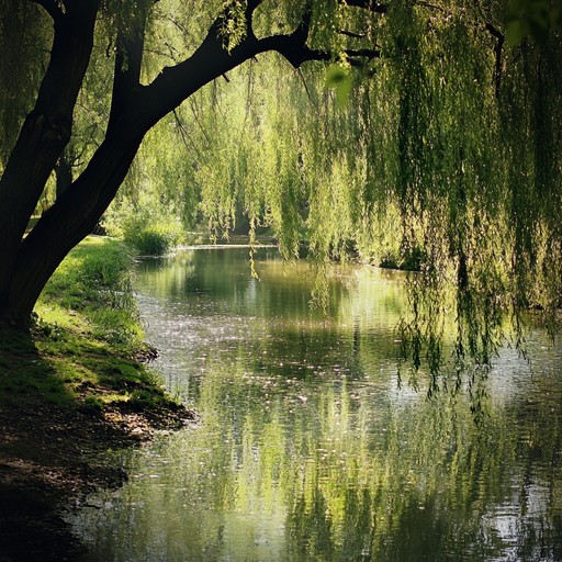 A tranquil instrumental piece that floats on the gentle plucking of a traditional japanese koto, creating a serene atmosphere reminiscent of whispering willows by a quiet stream. The intimate vibe, calm dynamics, and ethereal sound take the listener on a peaceful journey through nature's embrace.