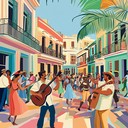 an upbeat rumba reflecting cuba's nocturnal street dance spirit