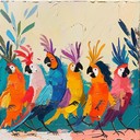 tropical celebration with joyful bird call melodies and vibrant rhythm