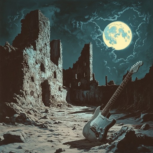 This instrumental track features haunting guitar work set against a backdrop of somber metal. It delves deep into themes of loss and introspection, with a gradual build up of layers that create an immersive, sorrowful atmosphere. The dynamic shifts in the rhythm and eerie tones encapsulate a night of eternal longing and quiet despair.