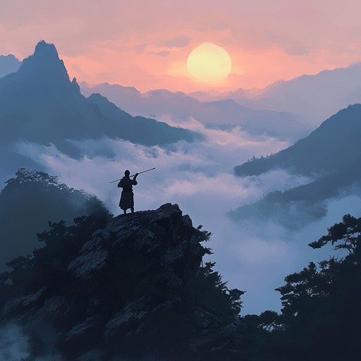 This composition captures the essence of a lone wooden flute echoing through ancient, mist covered hills, evoking the spirit and wisdom of forgotten civilizations. The melody is both reflective and complex, blending with the natural sounds of the setting to create a timeless atmosphere.