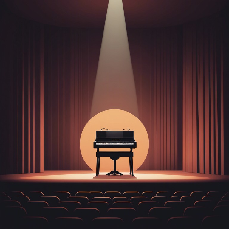 A solitary piano echoes the sentiments of a deserted cabaret bar under the pale glow of a single spotlight. This piece conjures the grace and solitude of late night reflections, where each note tells a story of isolation and contemplation in an otherwise bustling venue now silent.