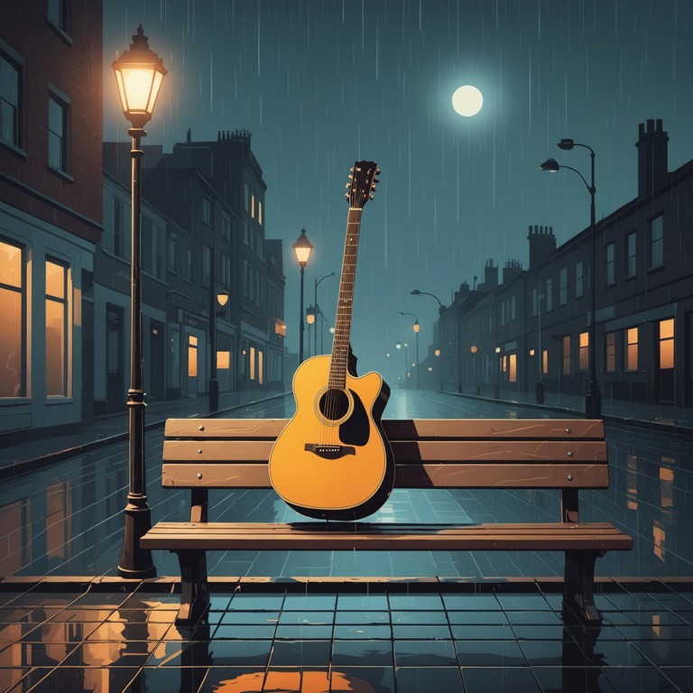 Imagine a guitar's soulful cry echoing against the backdrop of rain soaked streets and dimly lit alleyways, where every strum reflects the echoes of the city’s heart.