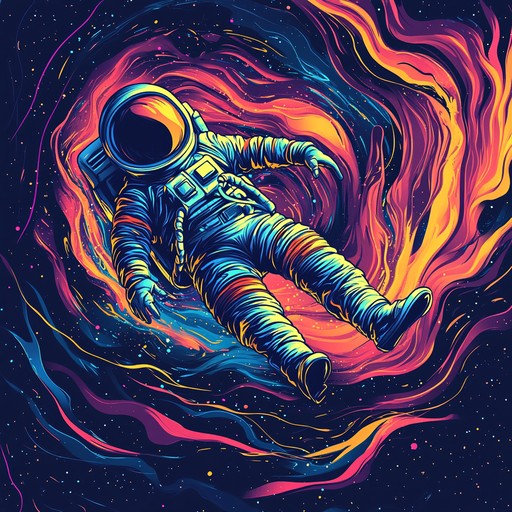 Embark on an interstellar musical voyage featuring a fusion of psychedelic rock and groovy rhythms. This instrumental piece combines atmospheric synthesizers, lush guitar work, and intricate soundscapes to create a mesmerizing and expansive auditory experience. The track evolves, adding depth and intensity, transporting listeners to a galactic realm of cosmic wonder.