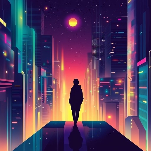 A mesmerizing instrumental piece blending ambient textures and shimmering synth melodies, encapsulating the feeling of traversing through neon lit futuristic cities in a dreamlike state.