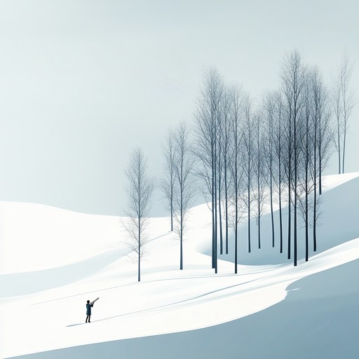 A mesmerizing piece that captures the essence of a quiet, snowy winter's day, with each note from the flute echoing like a gentle breeze through frost laden trees. Designed to evoke feelings of solitude and introspection, the composition relies heavily on the expansive and airy tones of the instrument, capturing the vastness and serenity of a winter landscape wrapped in snow.