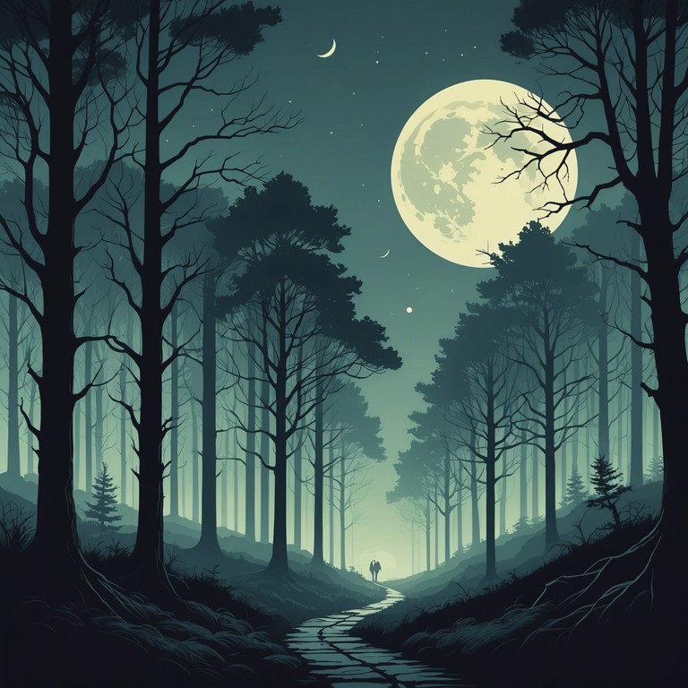 A track that encompasses the feeling of wandering through an ancient, enchanted forest under the moon's ghostly light. Sinister whispers seem to follow from the darkness, casting spells of intrigue and fear. The music captures the essence of a mysterious nocturnal realm where magic and darkness intertway