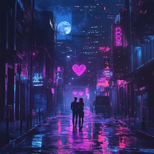 Feel the tender embrace of ethereal synth sounds guiding you through a midnight journey of love and connection. This track envelops you in a warm, romantic aura, with each note delicately brushing against the fabric of your emotions, recreating moments of blissful intimacy under the sparkling city lights.