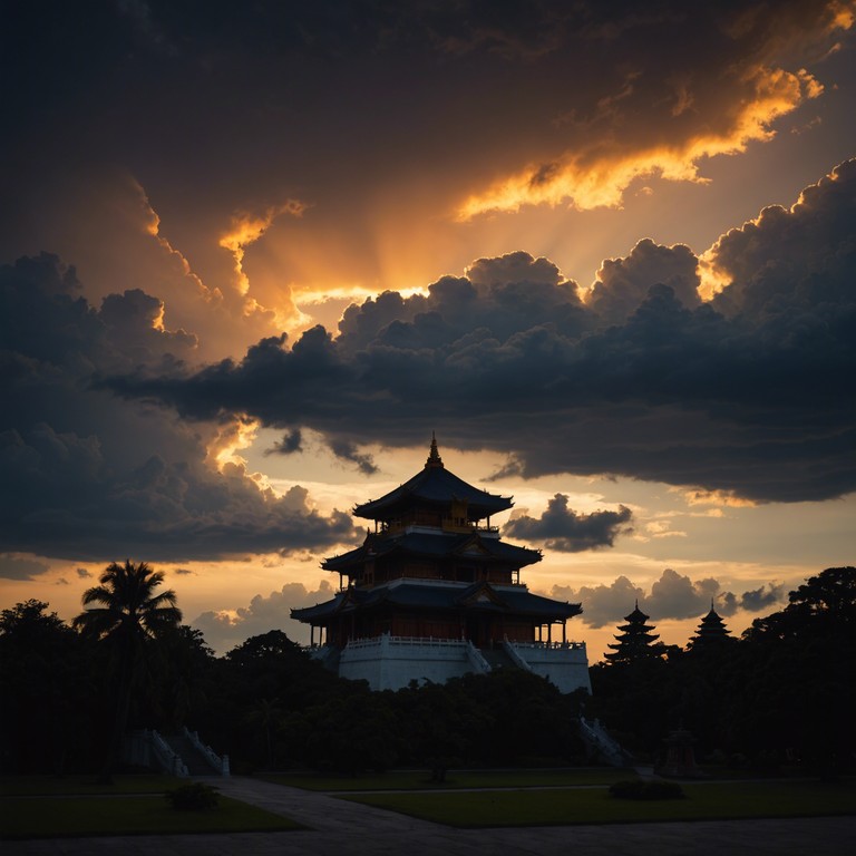 Imagine the sky darkening as deities prepare to do battle, their ancient disagreements coming to a head. Musical elements combine the sounds of an approaching storm with the resonant call to arms, signifying an epic confrontation that reverberates through the ages.