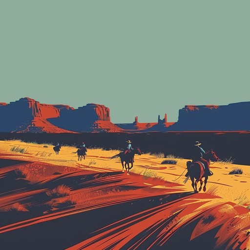 This spirited track features energetic electric guitar and rhythmic percussion, evoking imagery of fearless cowboys in a relentless pursuit across open plains.