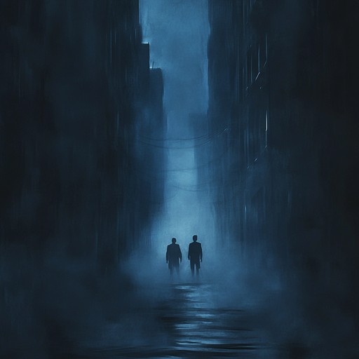 An instrumental pop rock track that weaves haunting melodies with driving rhythms, creating an atmosphere of suspense and mystery. The song builds tension through layered guitars and atmospheric synths, evoking the feeling of navigating through shadowy landscapes.