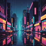 urban nightlife in electric colors